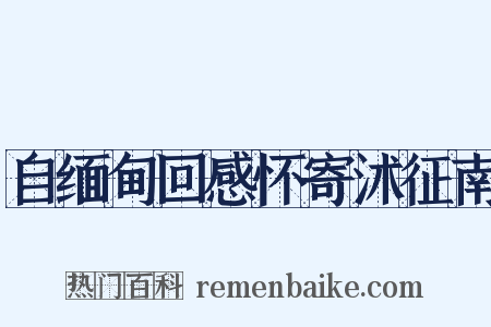 自缅甸回感怀寄沭征南是什么意思的图片